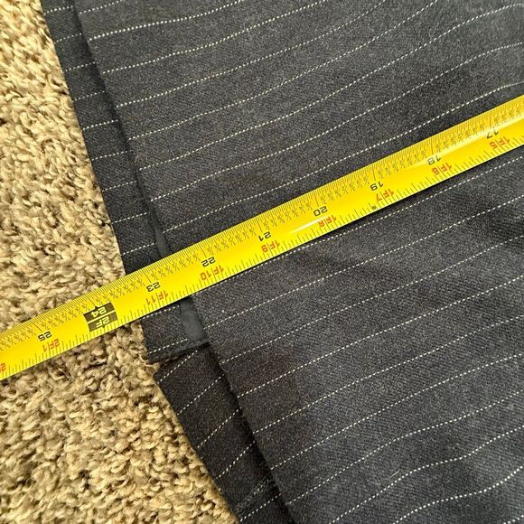 Focus 2000 Grey Black Pinstripe Wool Skirt Pencil 10 Medium - Picture 5 of 6